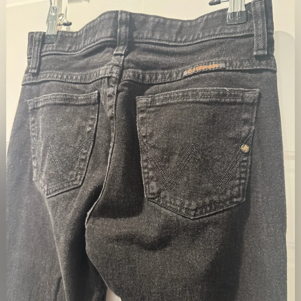 Wranglers Women's Q-Baby Jean #WRQ20BL-C Black Straight Leg Mid Rise 1/2 - 34